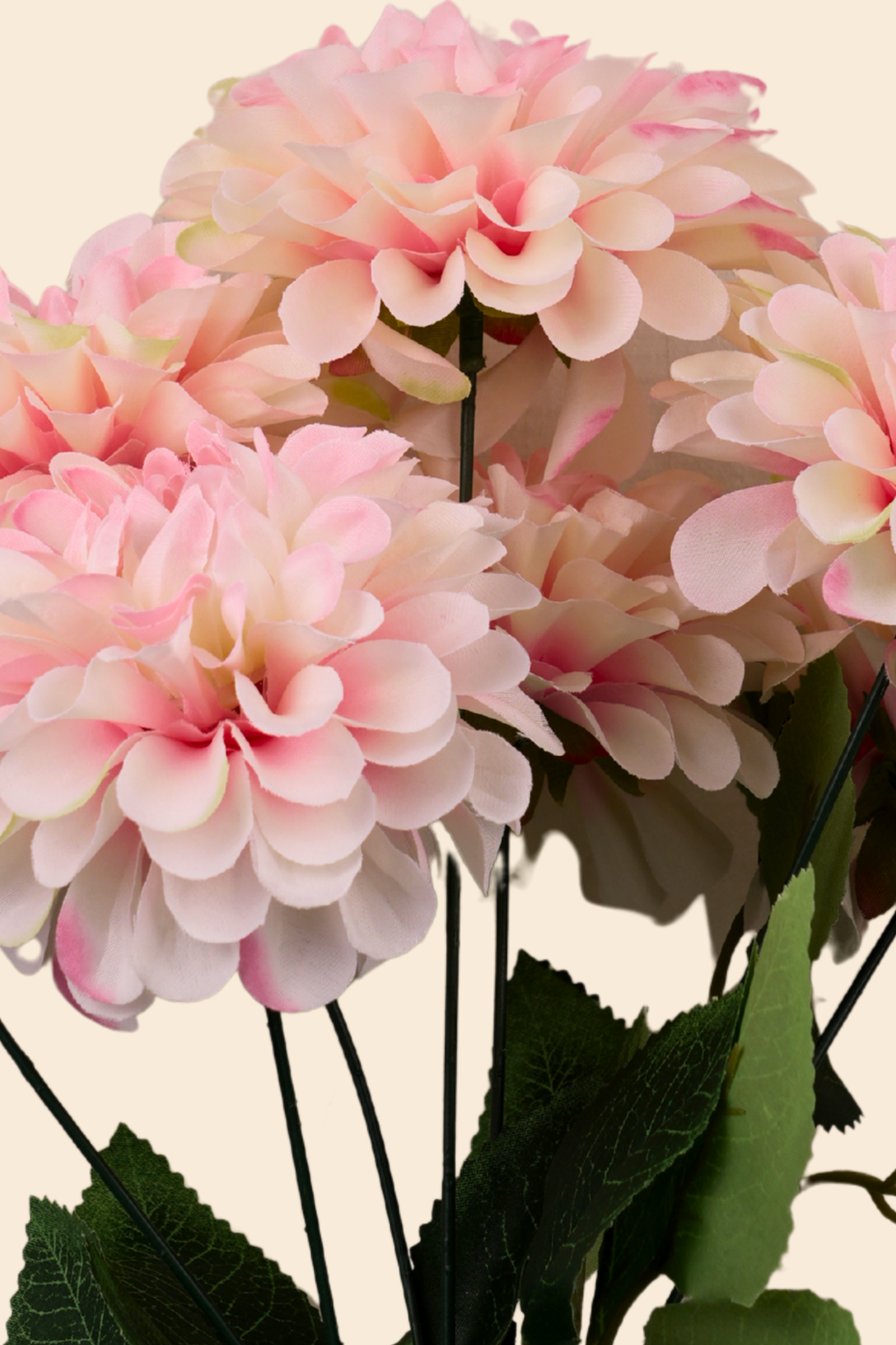 Faux Pompom Chrysanthemums Serene Flower Stem - Light Pink