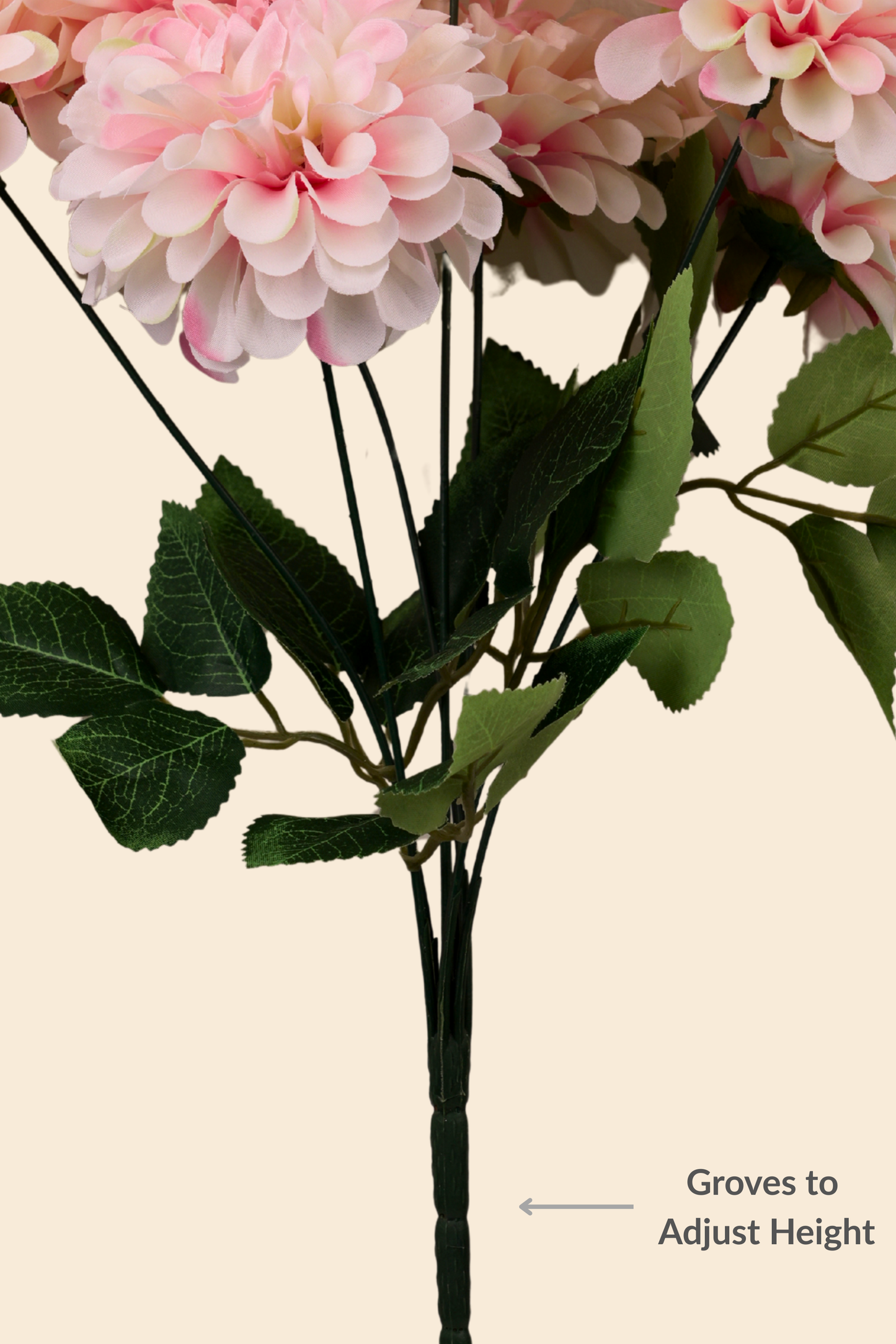 Faux Pompom Chrysanthemums Serene Flower Stem - Light Pink