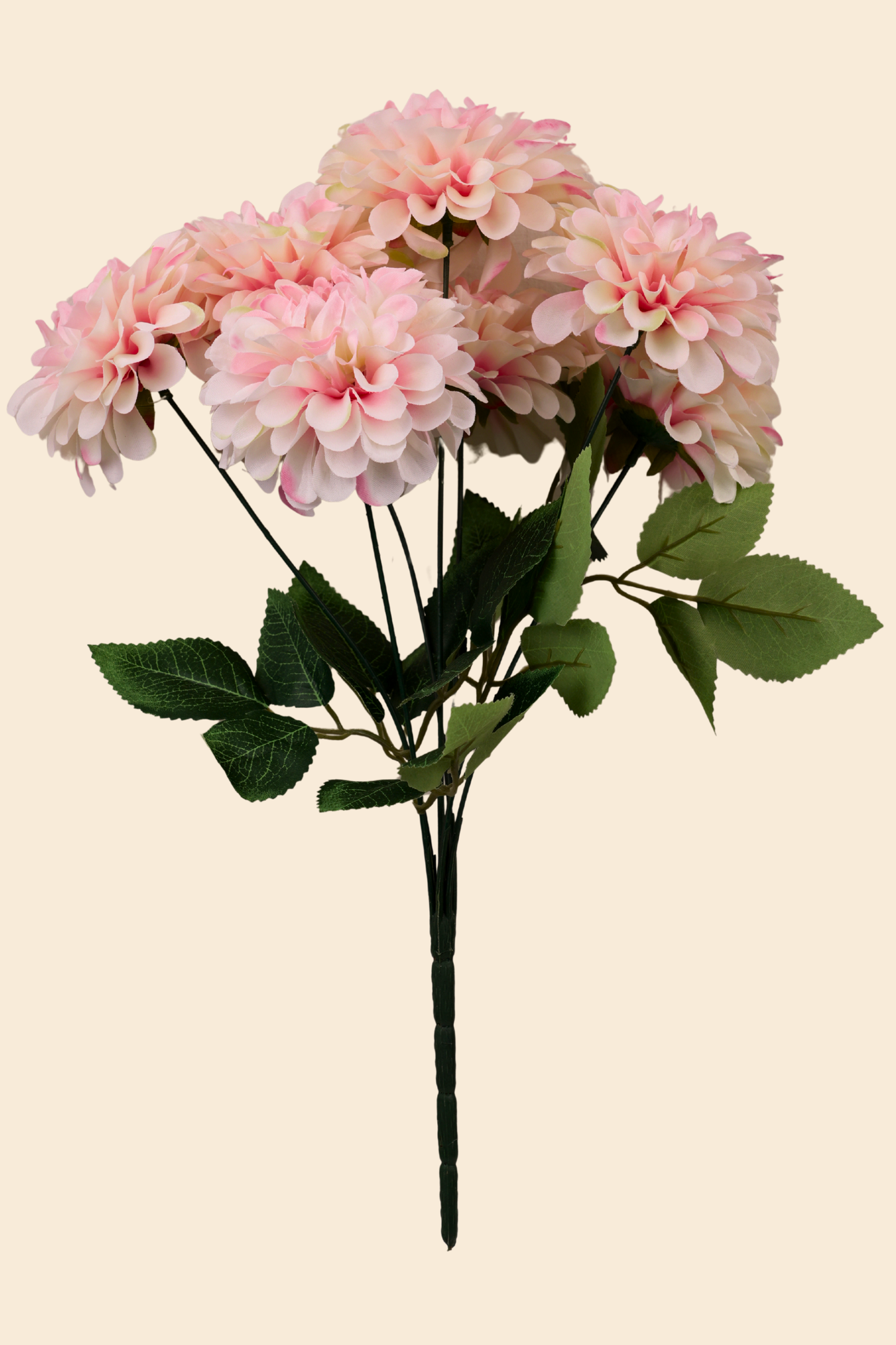 Faux Pompom Chrysanthemums Serene Flower Stem - Light Pink