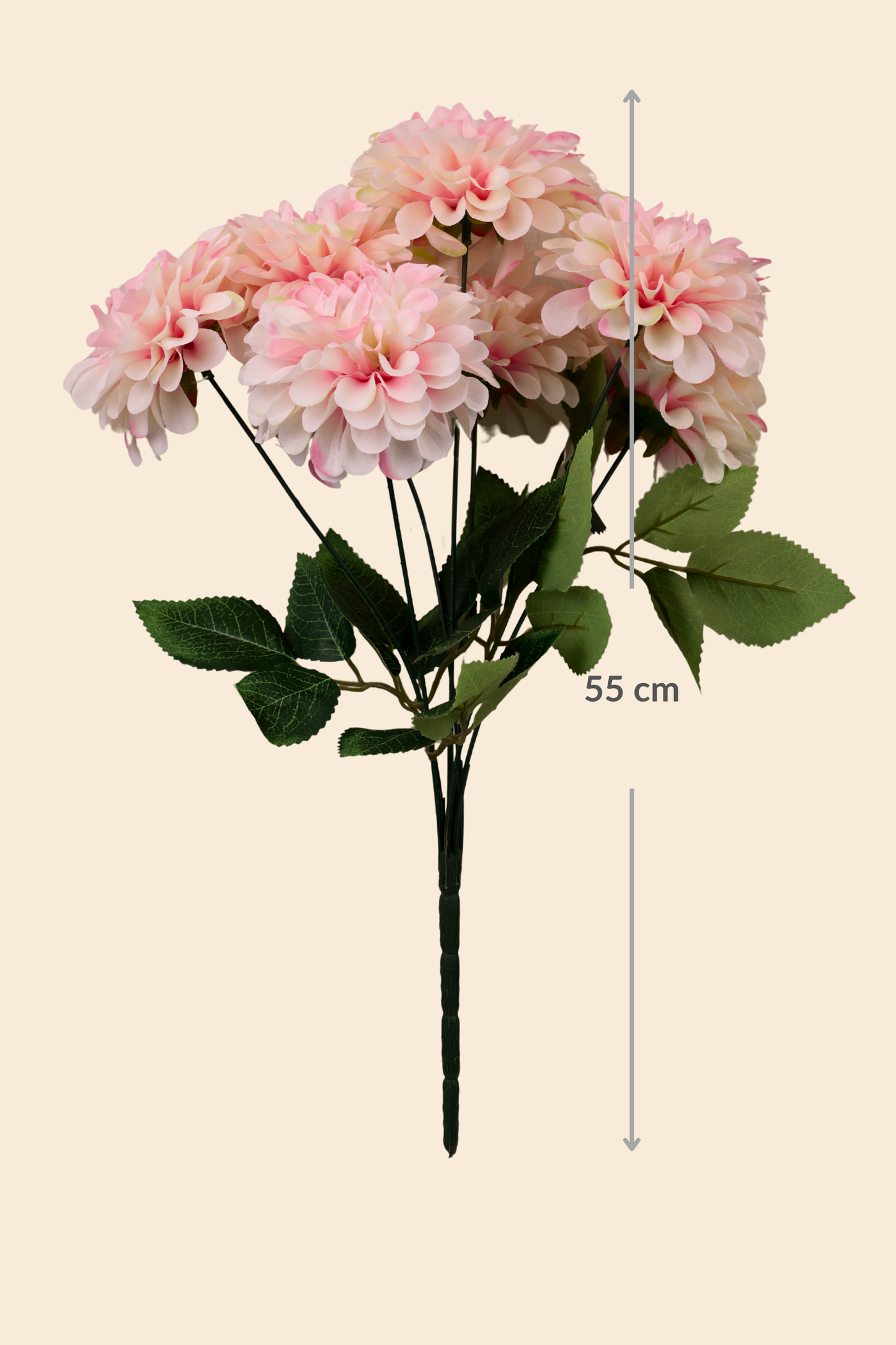 Faux Pompom Chrysanthemums Serene Flower Stem - Light Pink