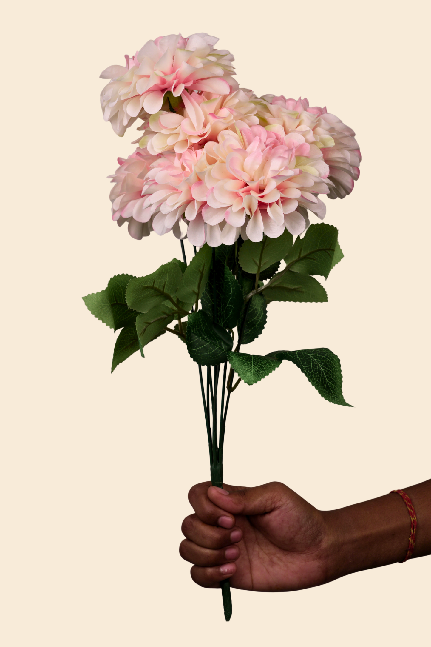 Faux Pompom Chrysanthemums Serene Flower Stem - Light Pink