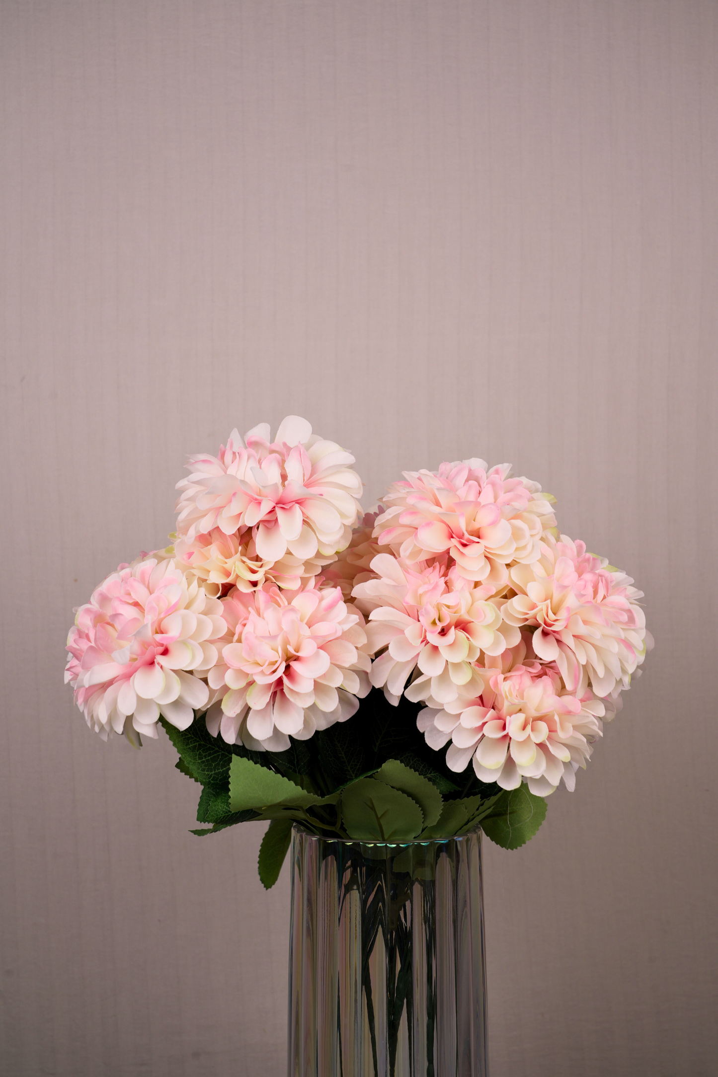 Faux Pompom Chrysanthemums Serene Flower Stem - Light Pink