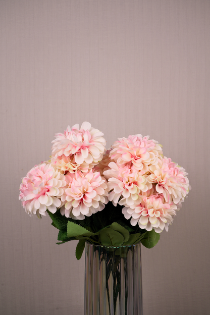 Faux Pompom Chrysanthemums Serene Flower Stem - Light Pink