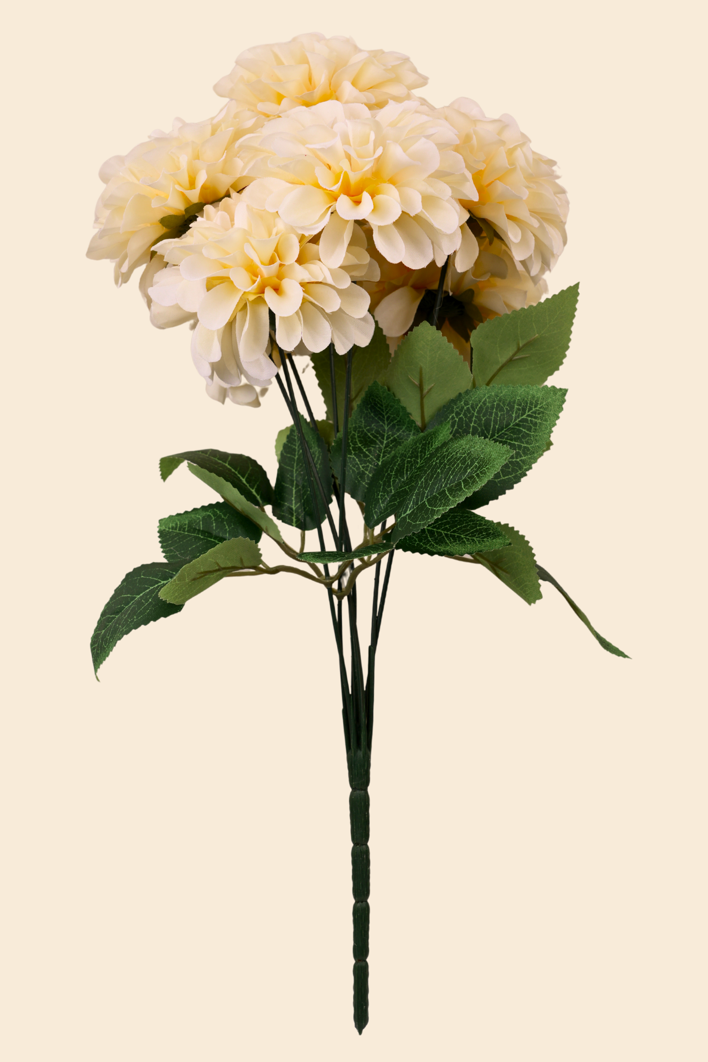 Faux Pompom Chrysanthemums Serene Flower Stem - Light Yellow