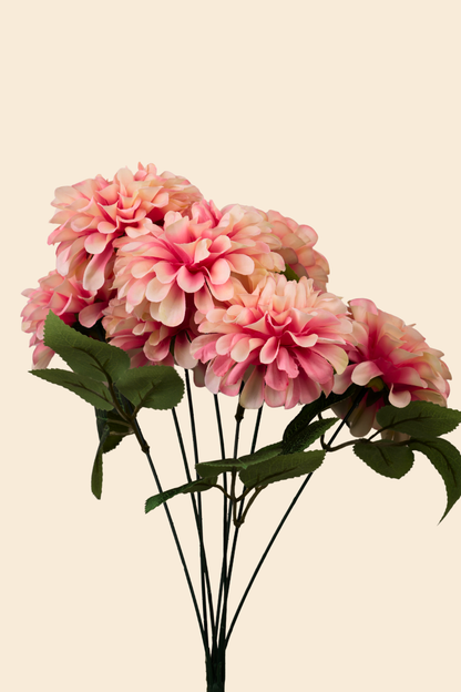 Faux Pompom Chrysanthemums Serene Flower Stem - Peach
