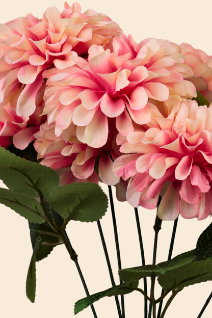 Faux Pompom Chrysanthemums Serene Flower Stem - Peach