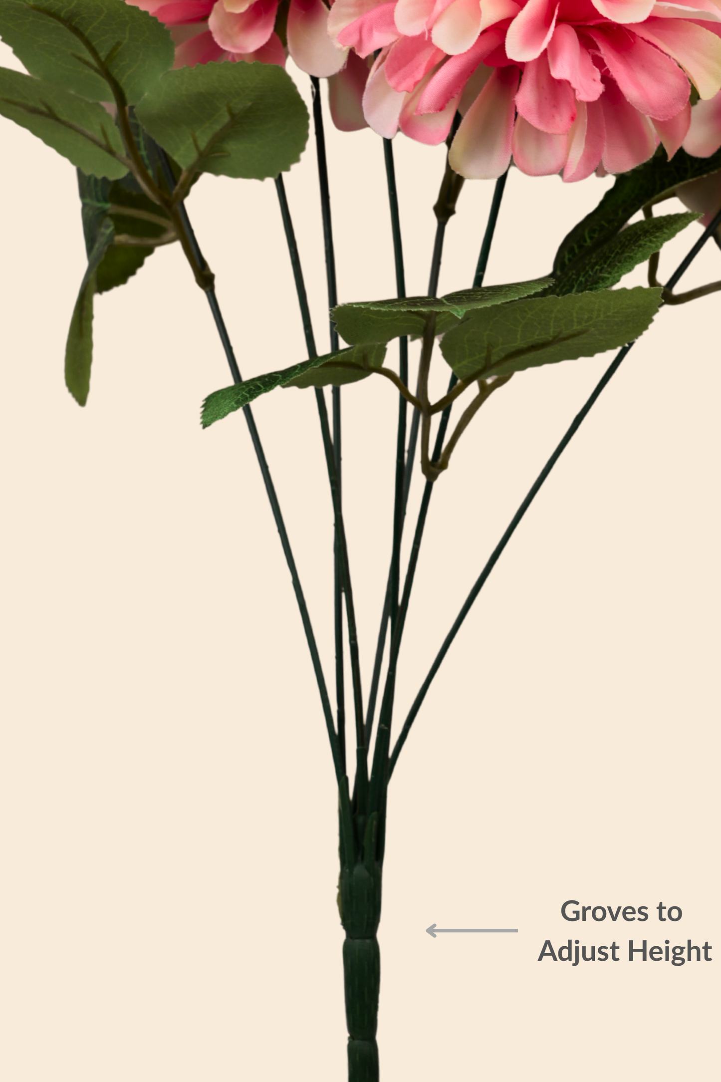 Faux Pompom Chrysanthemums Serene Flower Stem - Peach