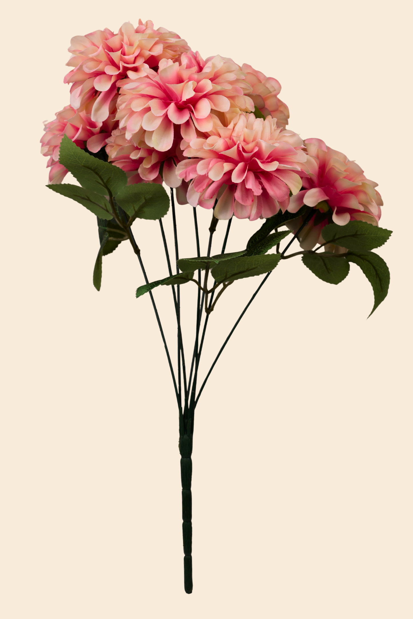 Faux Pompom Chrysanthemums Serene Flower Stem - Peach