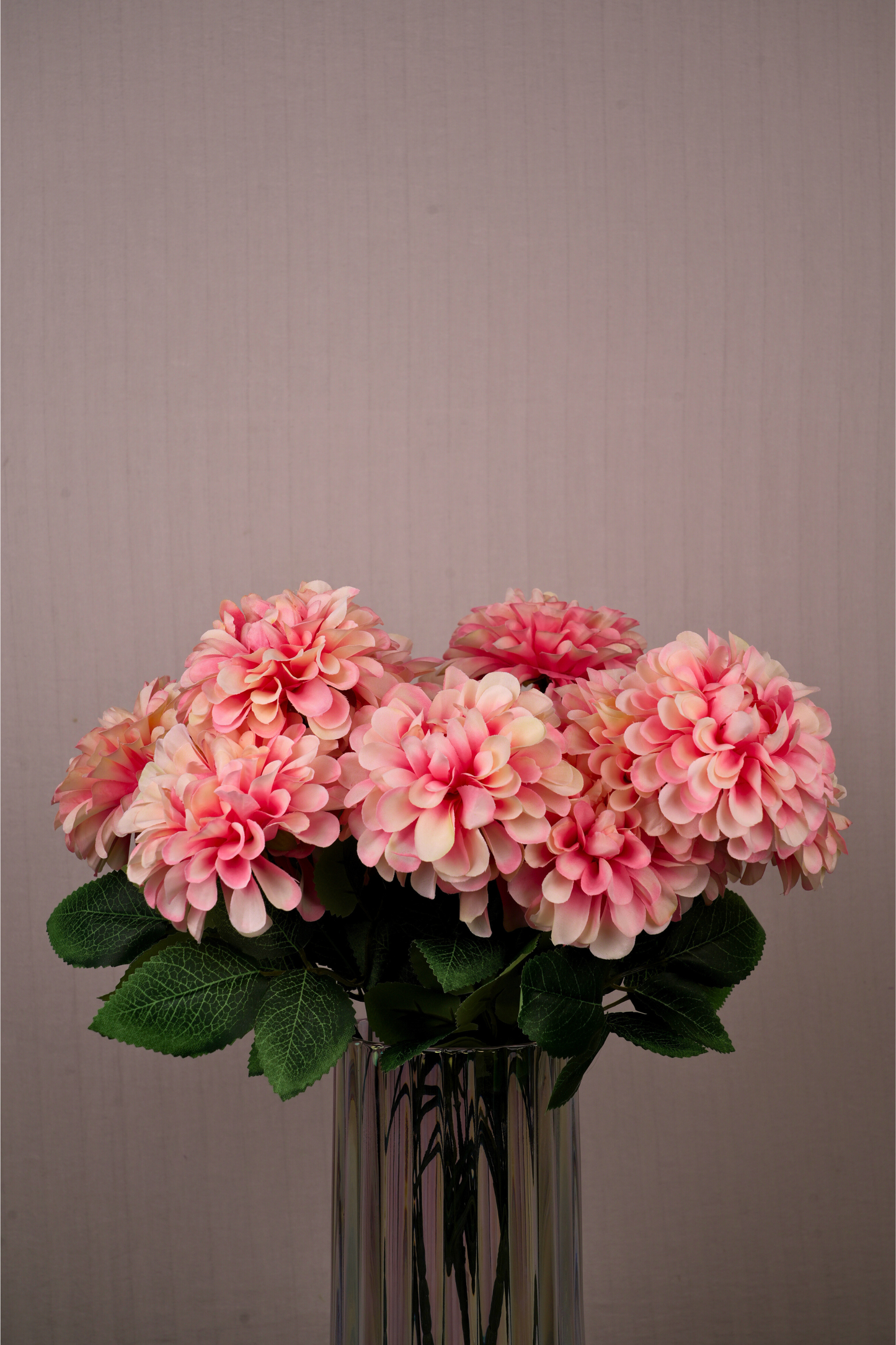 Faux Pompom Chrysanthemums Serene Flower Stem - Peach