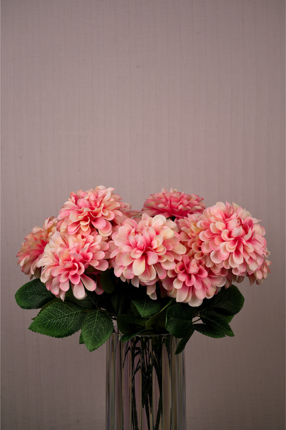 Faux Pompom Chrysanthemums Serene Flower Stem - Peach