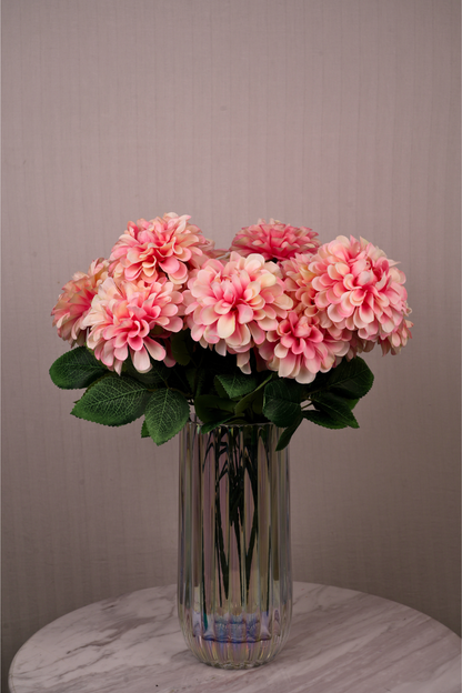 Faux Pompom Chrysanthemums Serene Flower Stem - Peach