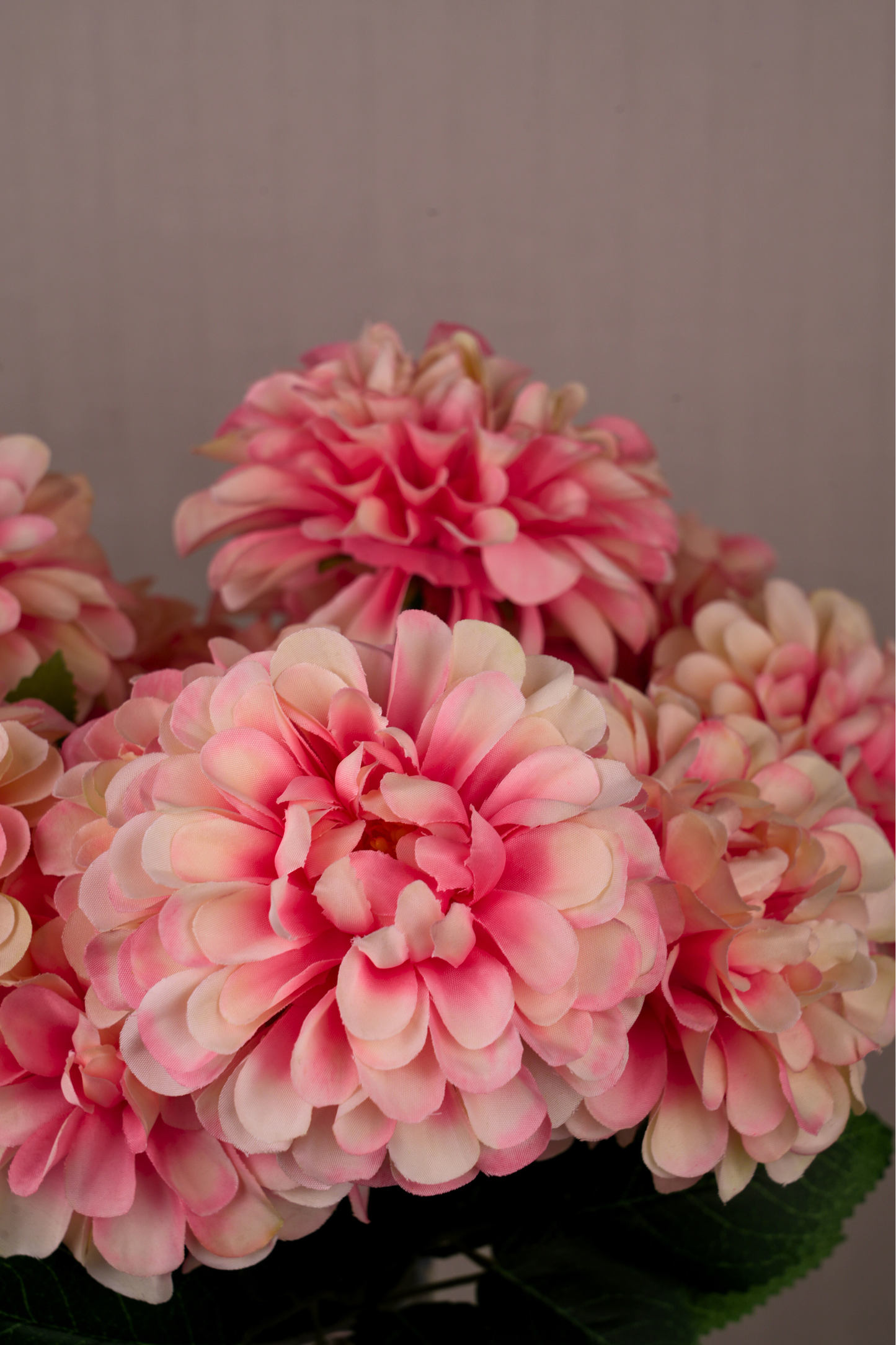 Faux Pompom Chrysanthemums Serene Flower Stem - Peach