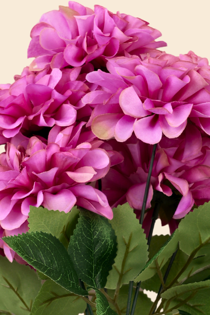 Faux Pompom Chrysanthemums Serene Flower Stem - Purple