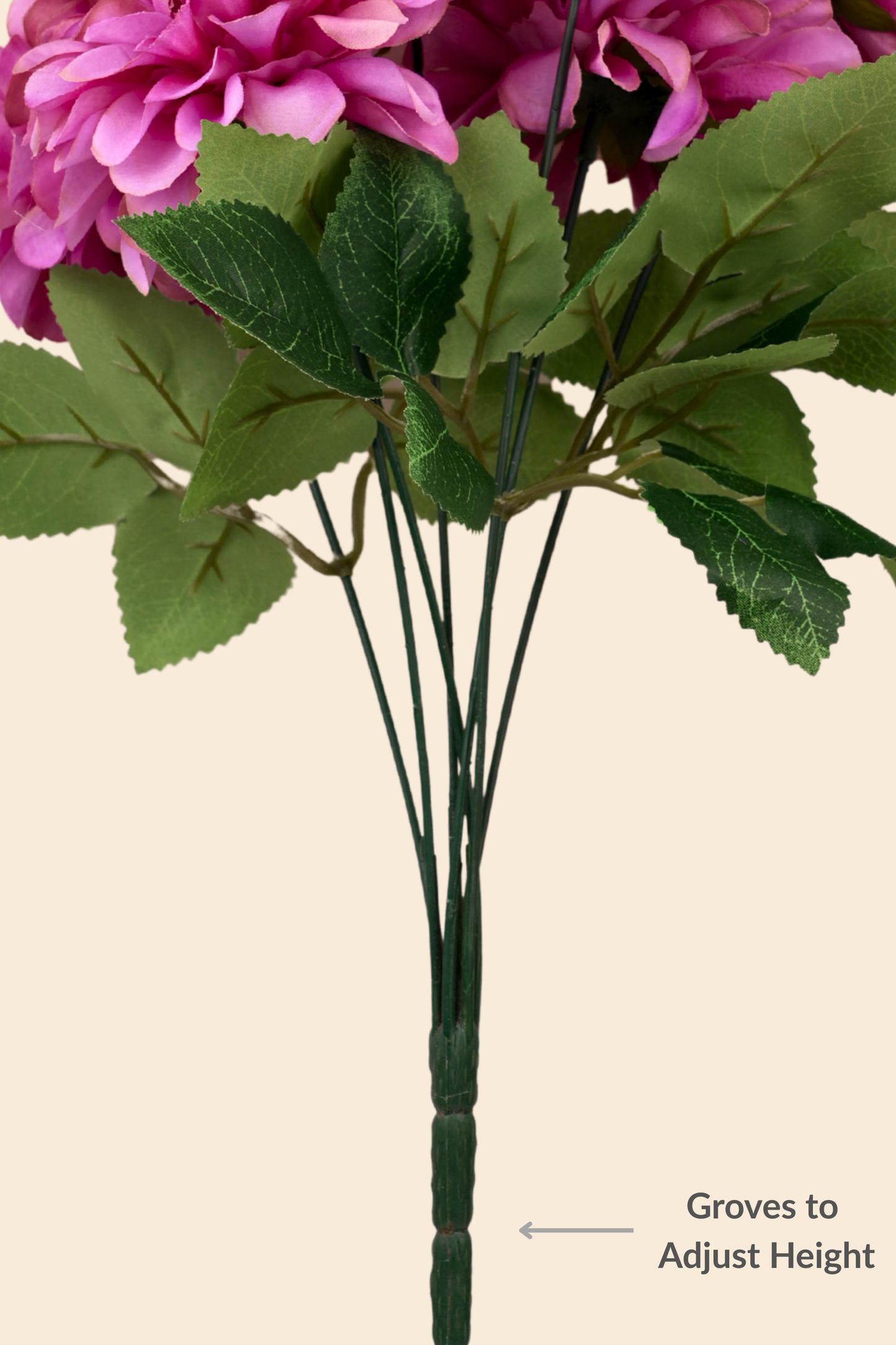 Faux Pompom Chrysanthemums Serene Flower Stem - Purple