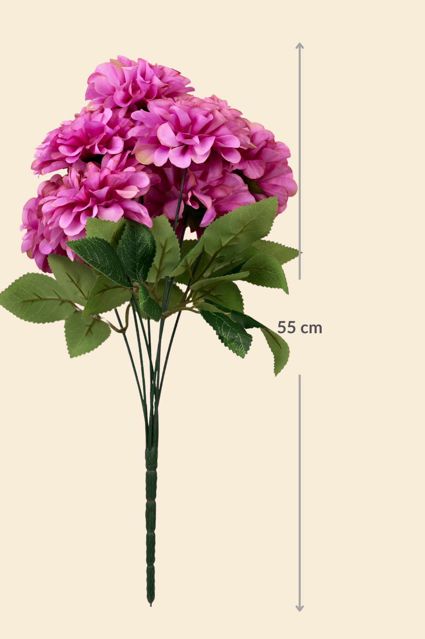 Faux Pompom Chrysanthemums Serene Flower Stem - Purple
