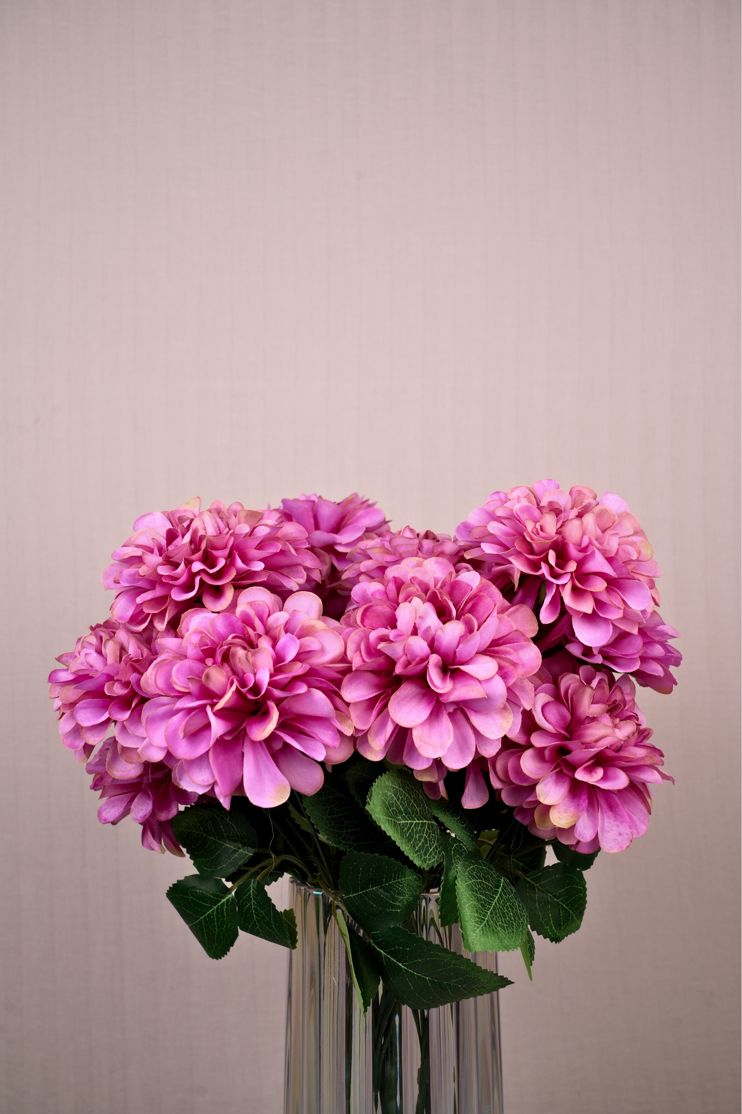Faux Pompom Chrysanthemums Serene Flower Stem - Purple