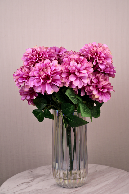 Faux Pompom Chrysanthemums Serene Flower Stem - Purple