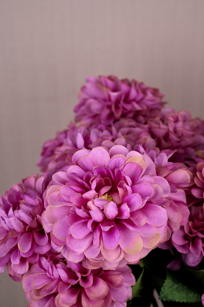 Faux Pompom Chrysanthemums Serene Flower Stem - Purple