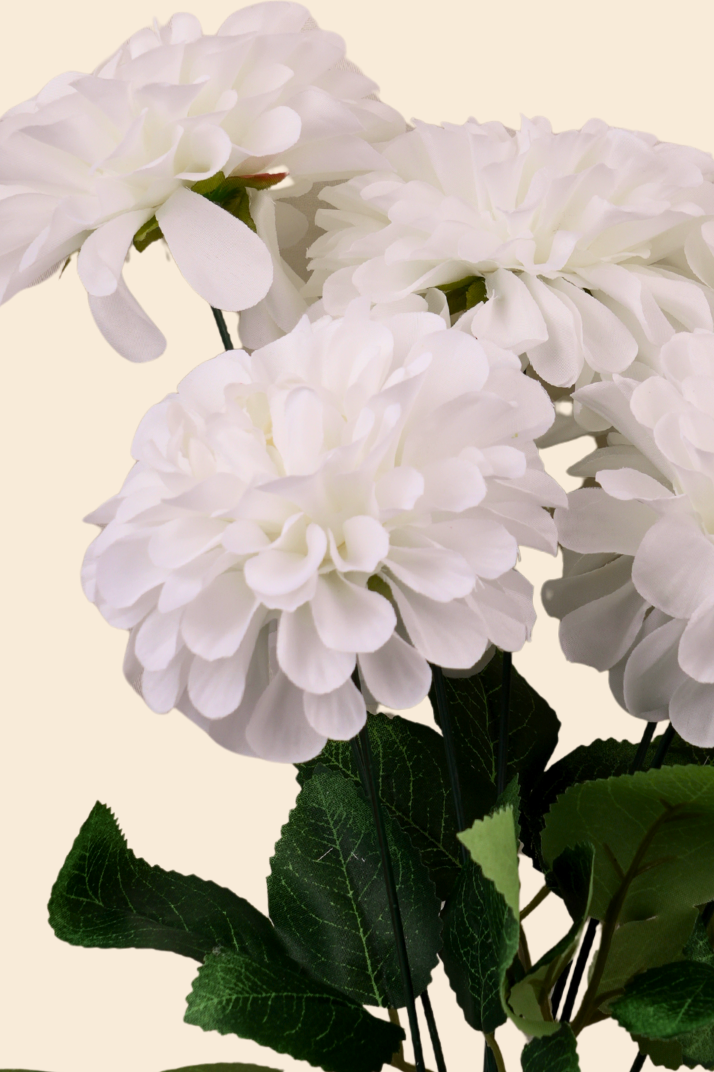 Faux Pompom Chrysanthemums Serene Flower Stem - White