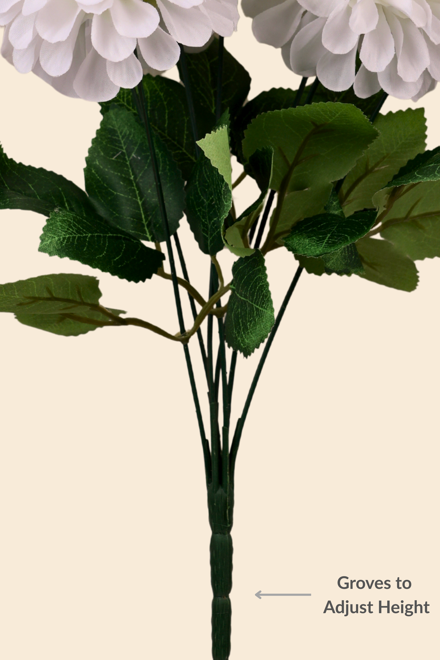 Faux Pompom Chrysanthemums Serene Flower Stem - White