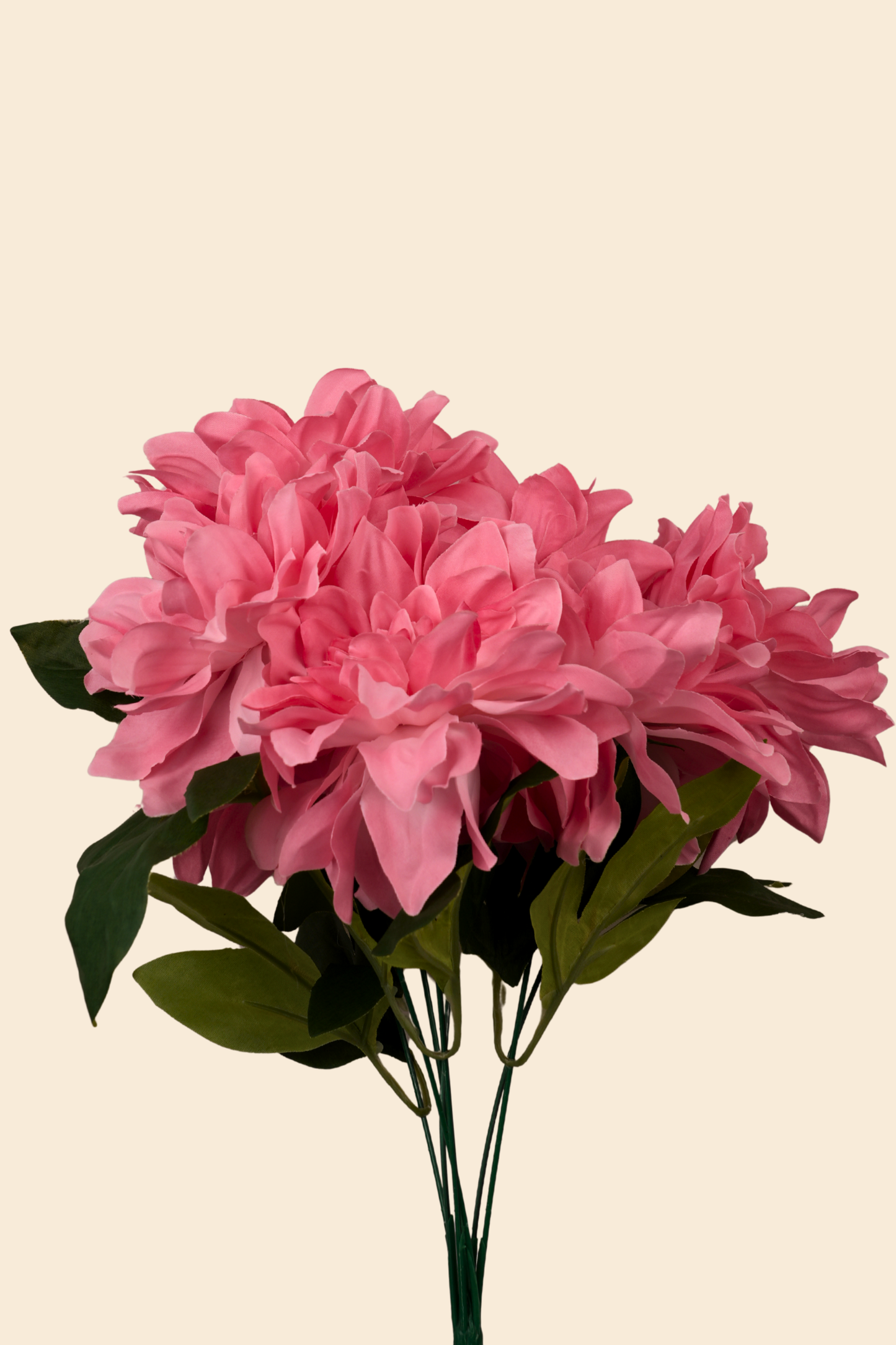 Faux Dahlia Splendid Flower Stem - Bright Pink