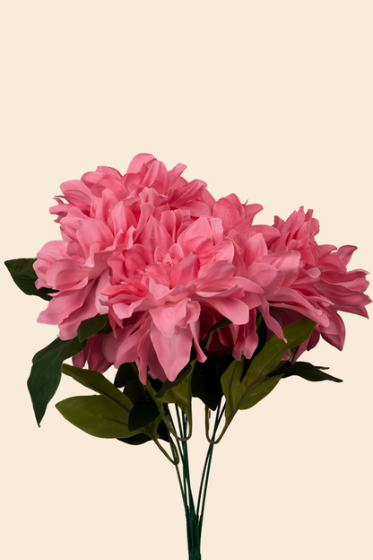 Faux Dahlia Splendid Flower Stem - Bright Pink
