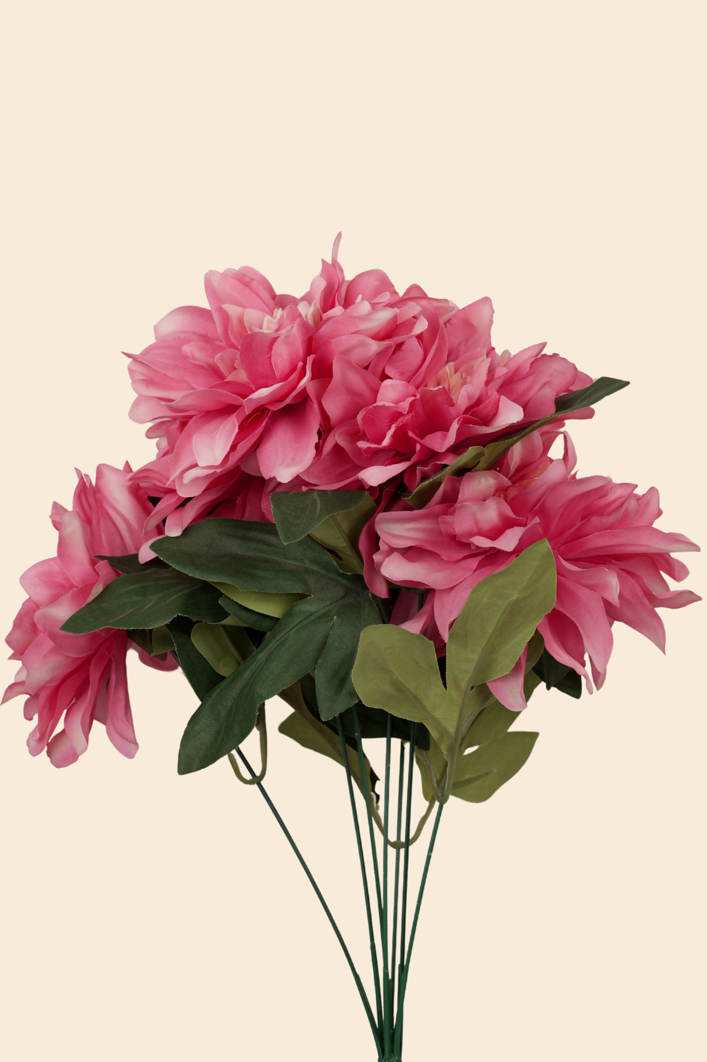 Faux Dahlia Splendid Flower Stem - Bright Pink