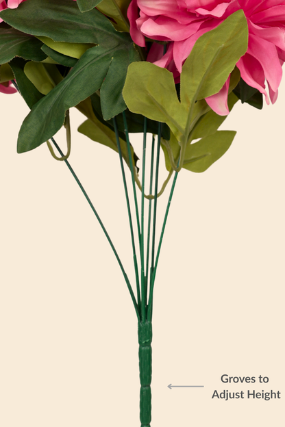 Faux Dahlia Splendid Flower Stem - Bright Pink