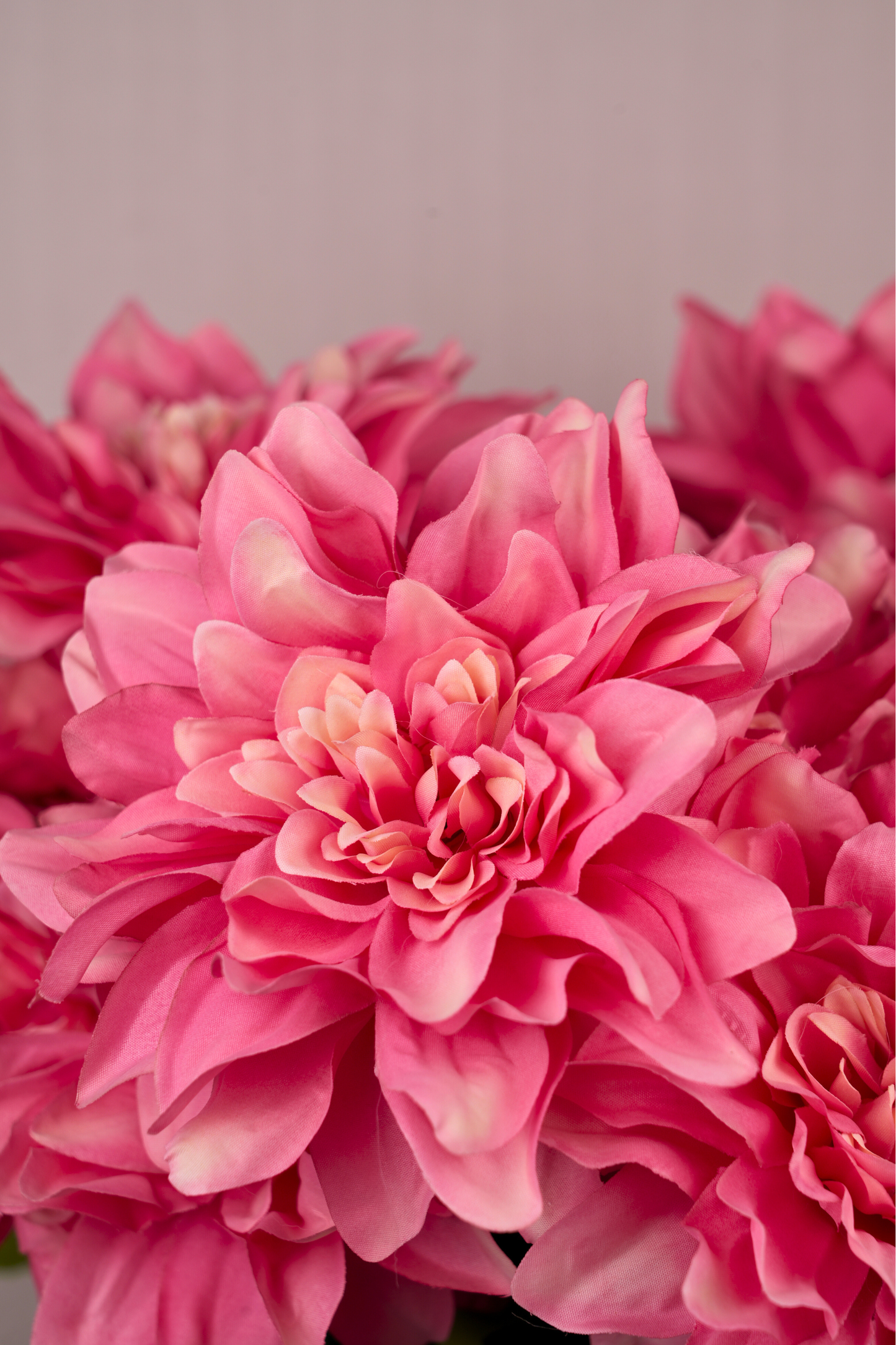 Faux Dahlia Splendid Flower Stem - Bright Pink