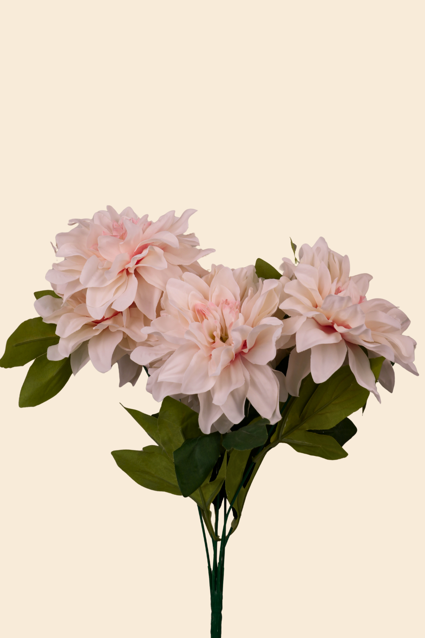 Faux Dahlia Splendid Flower Stem - Cream Pink
