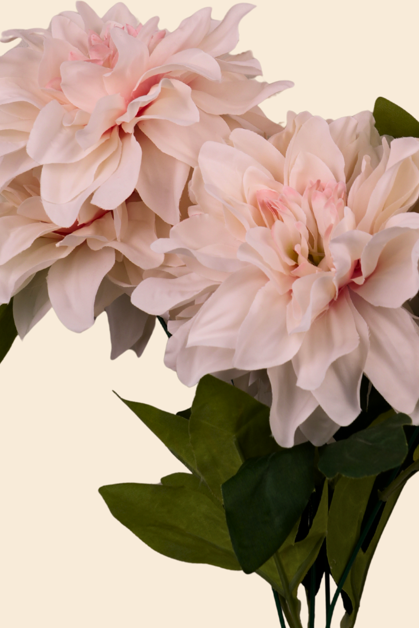 Faux Dahlia Splendid Flower Stem - Cream Pink