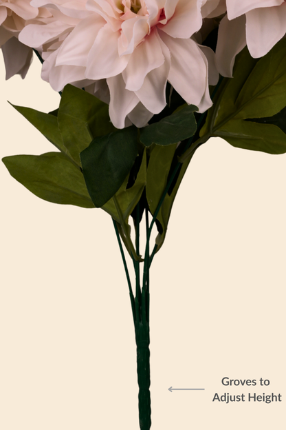 Faux Dahlia Splendid Flower Stem - Cream Pink