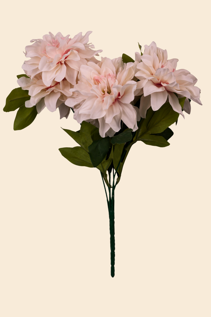 Faux Dahlia Splendid Flower Stem - Cream Pink