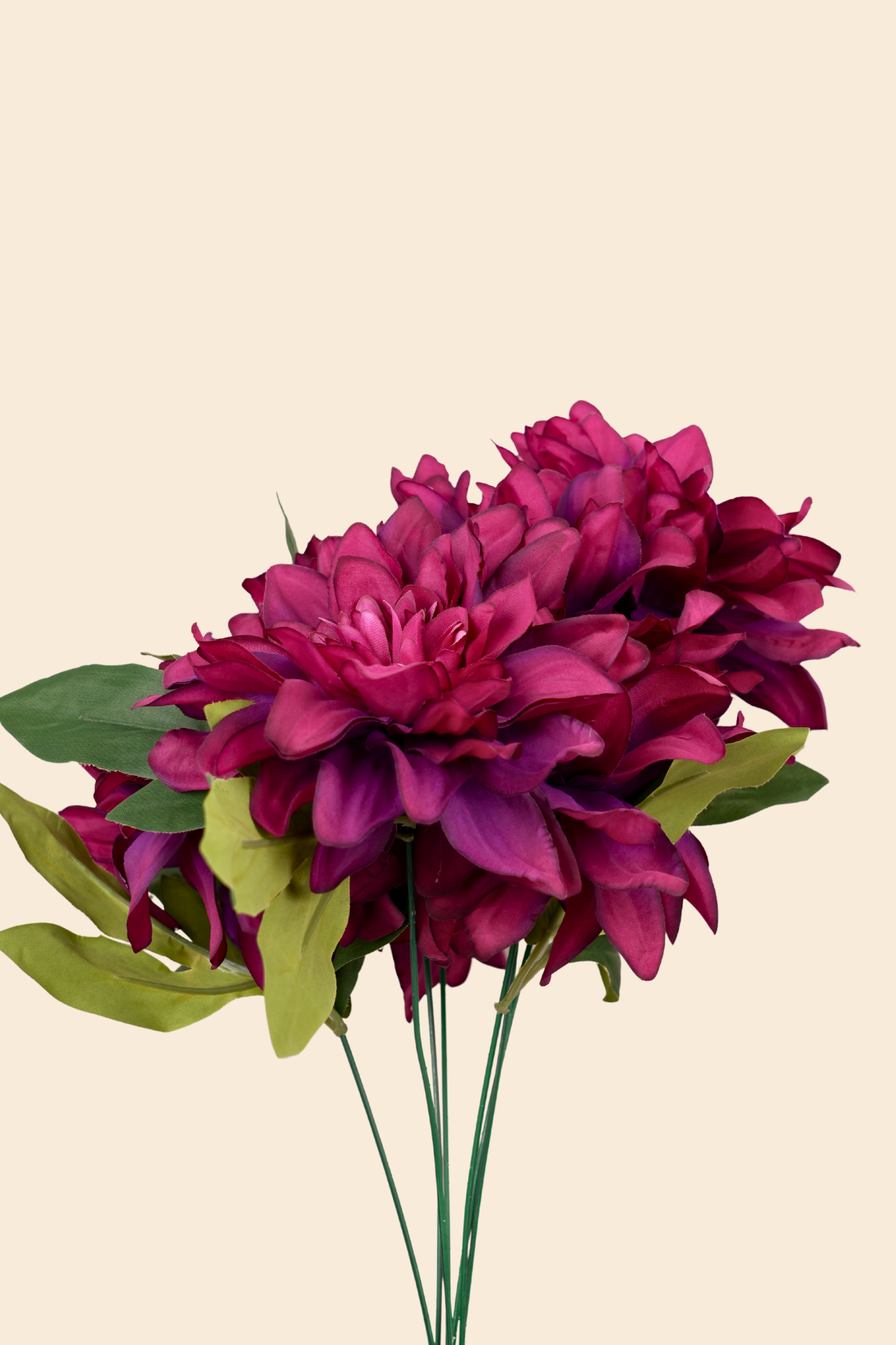 Faux Dahlia Splendid Flower Stem - Deep Purple
