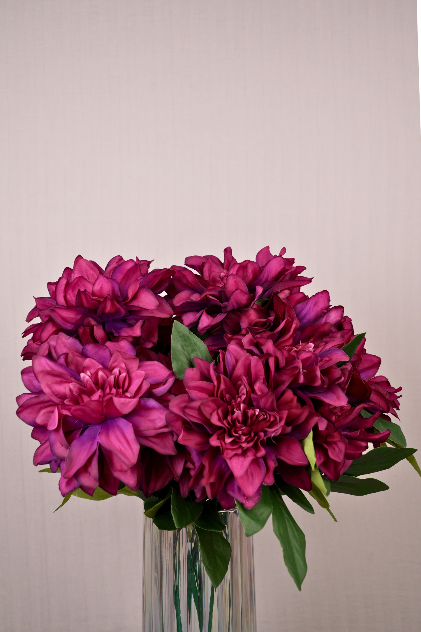 Faux Dahlia Splendid Flower Stem - Deep Purple