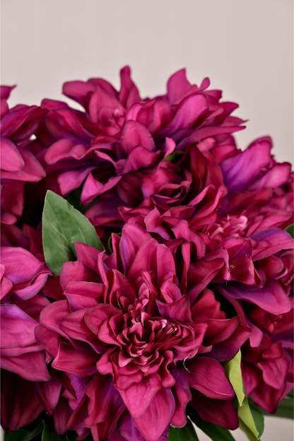 Faux Dahlia Splendid Flower Stem - Deep Purple