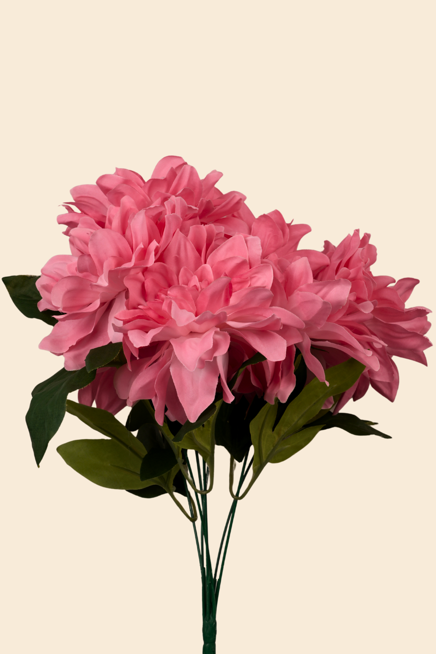 Faux Dahlia Splendid Flower Stem - Peach Pink