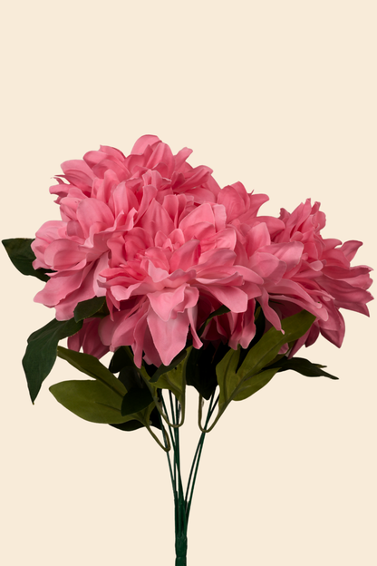 Faux Dahlia Splendid Flower Stem - Peach Pink