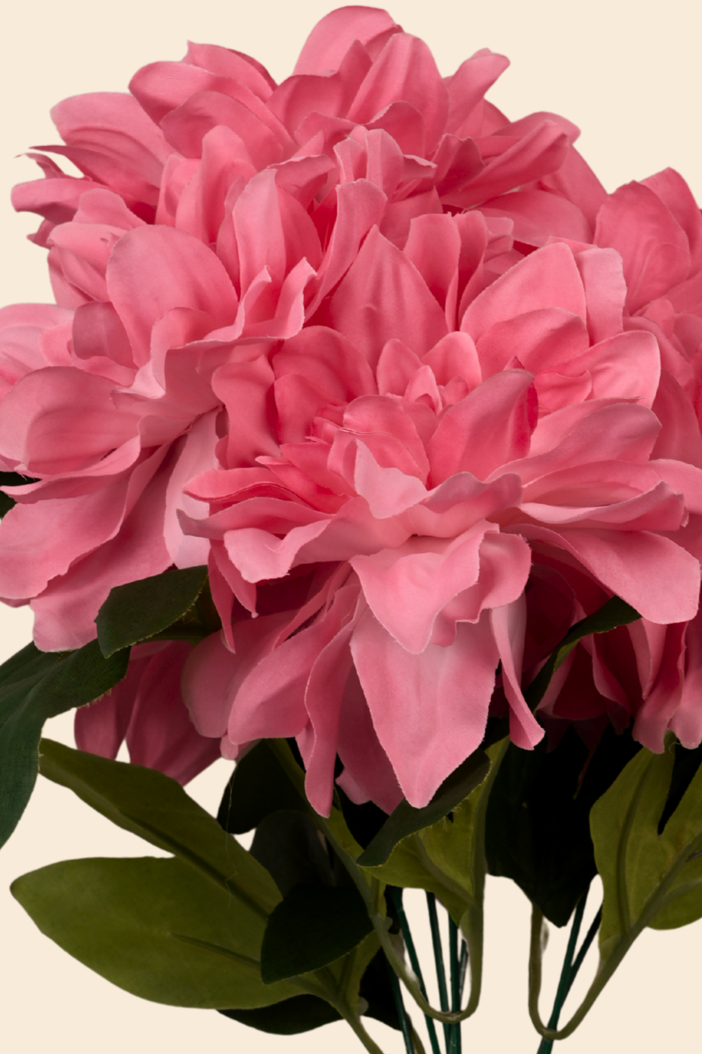 Faux Dahlia Splendid Flower Stem - Peach Pink