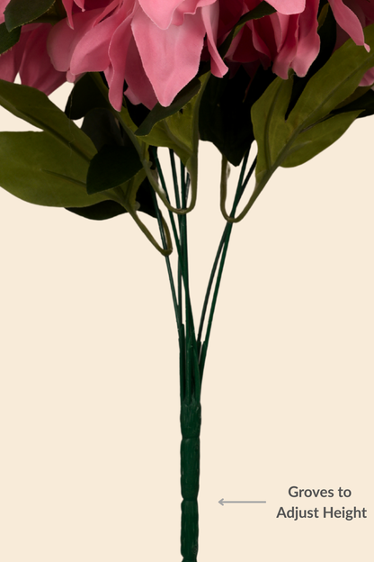 Faux Dahlia Splendid Flower Stem - Peach Pink