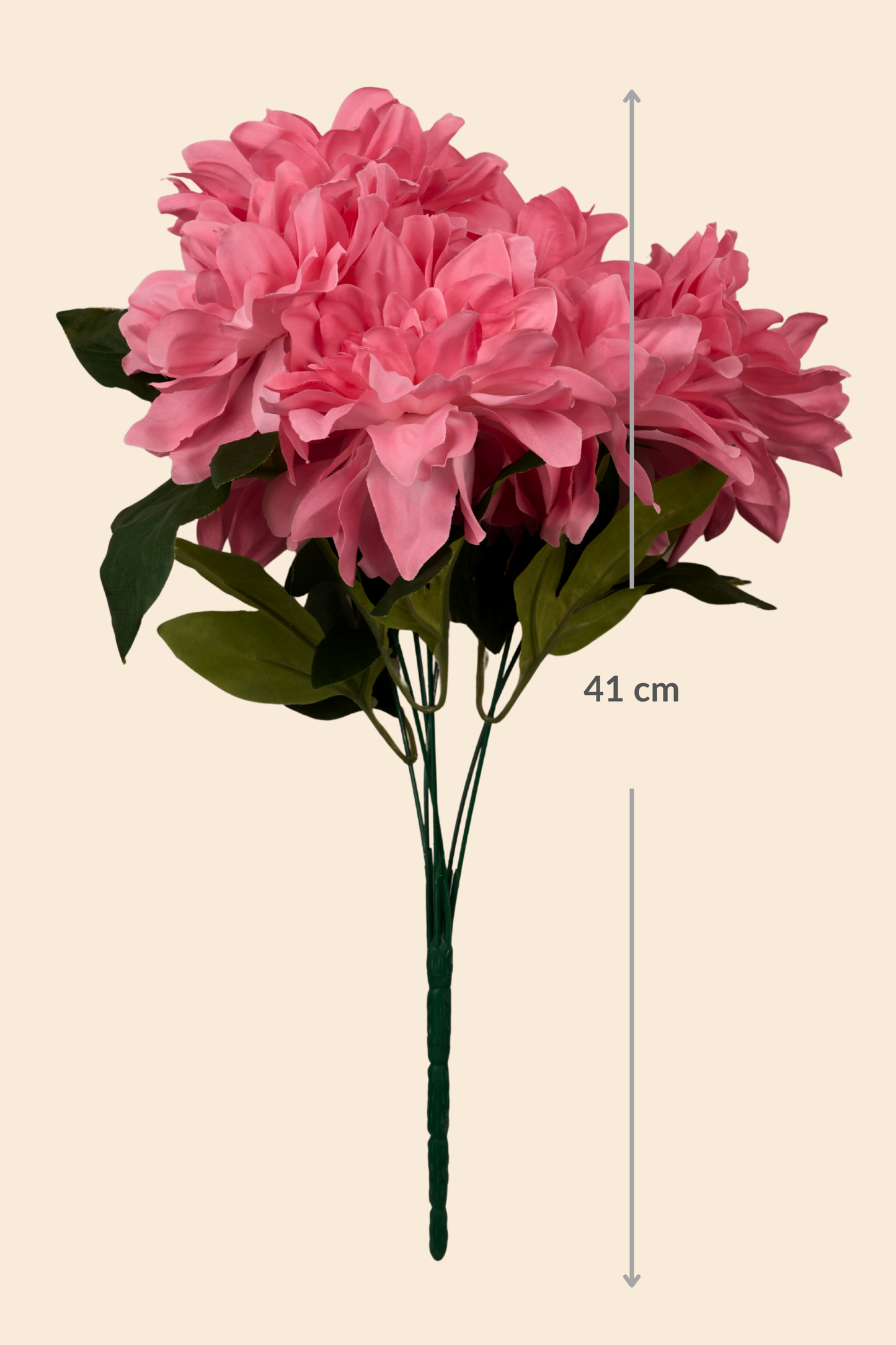 Faux Dahlia Splendid Flower Stem - Peach Pink