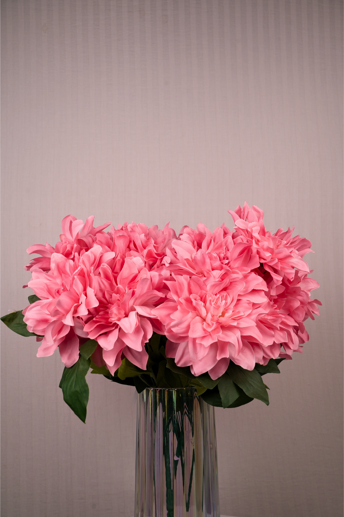Faux Dahlia Splendid Flower Stem - Peach Pink