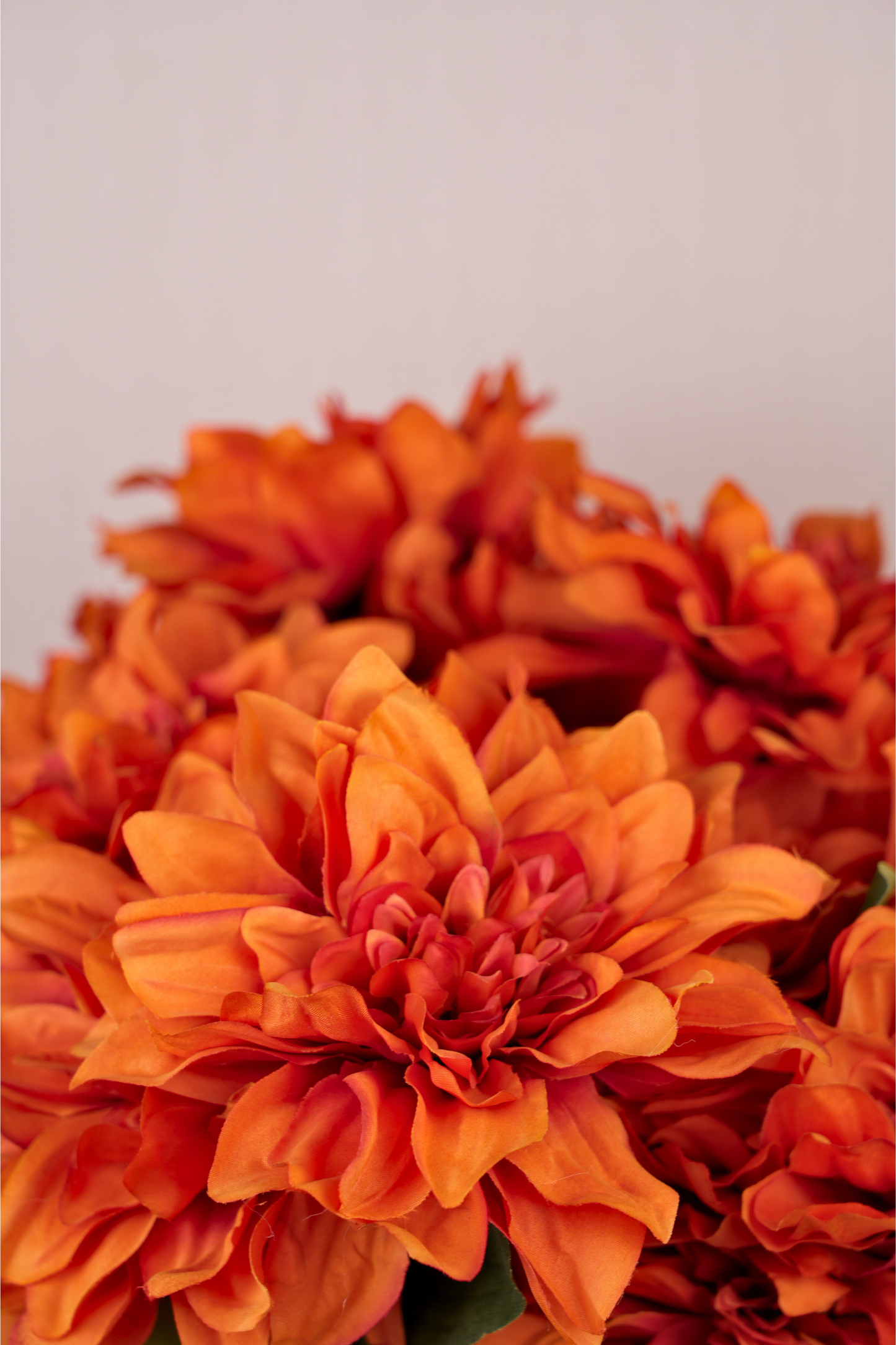 Faux Dahlia Splendid Flower Stem - Rust Orange