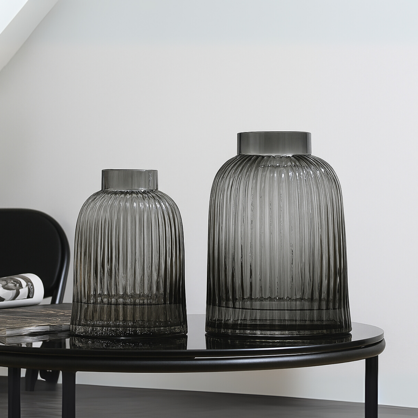 Graphite Echo Glass Vase (Small)