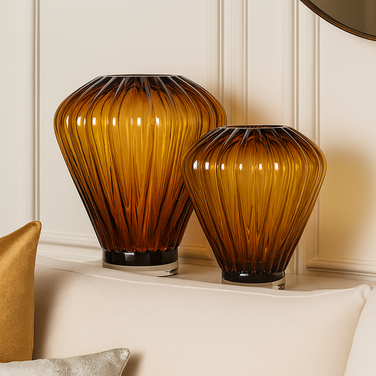 Cloudlift Amber Glass Vase (Set of 2)