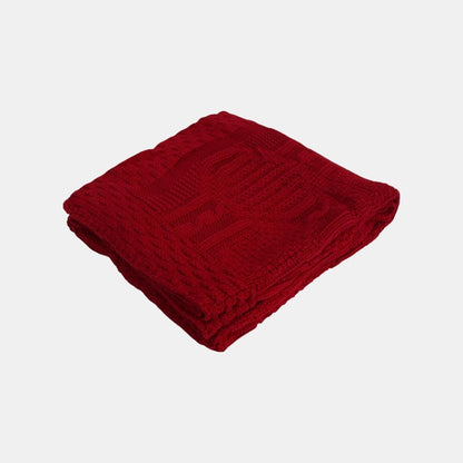 Classic Diamond Pale Pink Cotton Knitted Throw Blanket (50 in x 66 in)