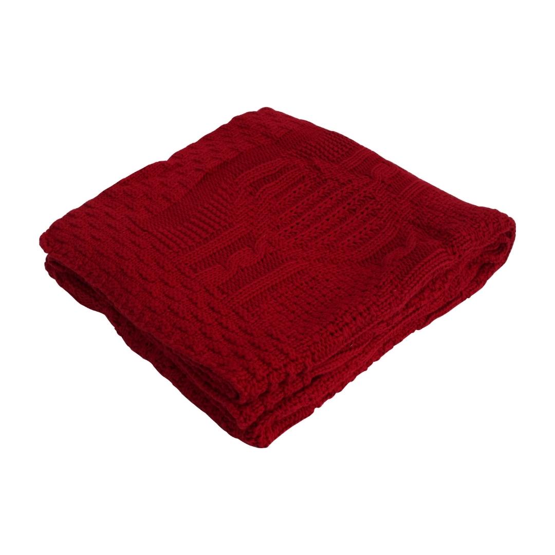Classic Diamond Pale Pink Cotton Knitted Throw Blanket (50 in x 66 in)