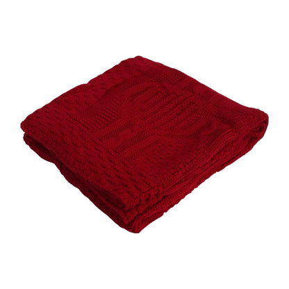Classic Diamond Pale Pink Cotton Knitted Throw Blanket (50 in x 66 in)