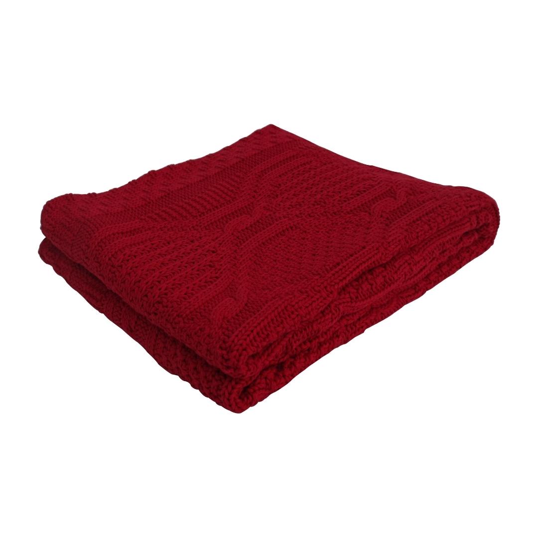 Classic Diamond Pale Pink Cotton Knitted Throw Blanket (50 in x 66 in)
