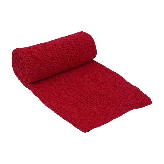 Classic Diamond Pale Pink Cotton Knitted Throw Blanket (50 in x 66 in)